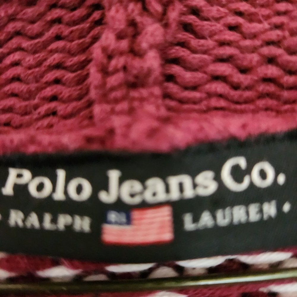 POLO Jeans Co. Ralph Lauren Red Sweater with hood (unisex) 100% Cotton USA - Picture 4 of 6